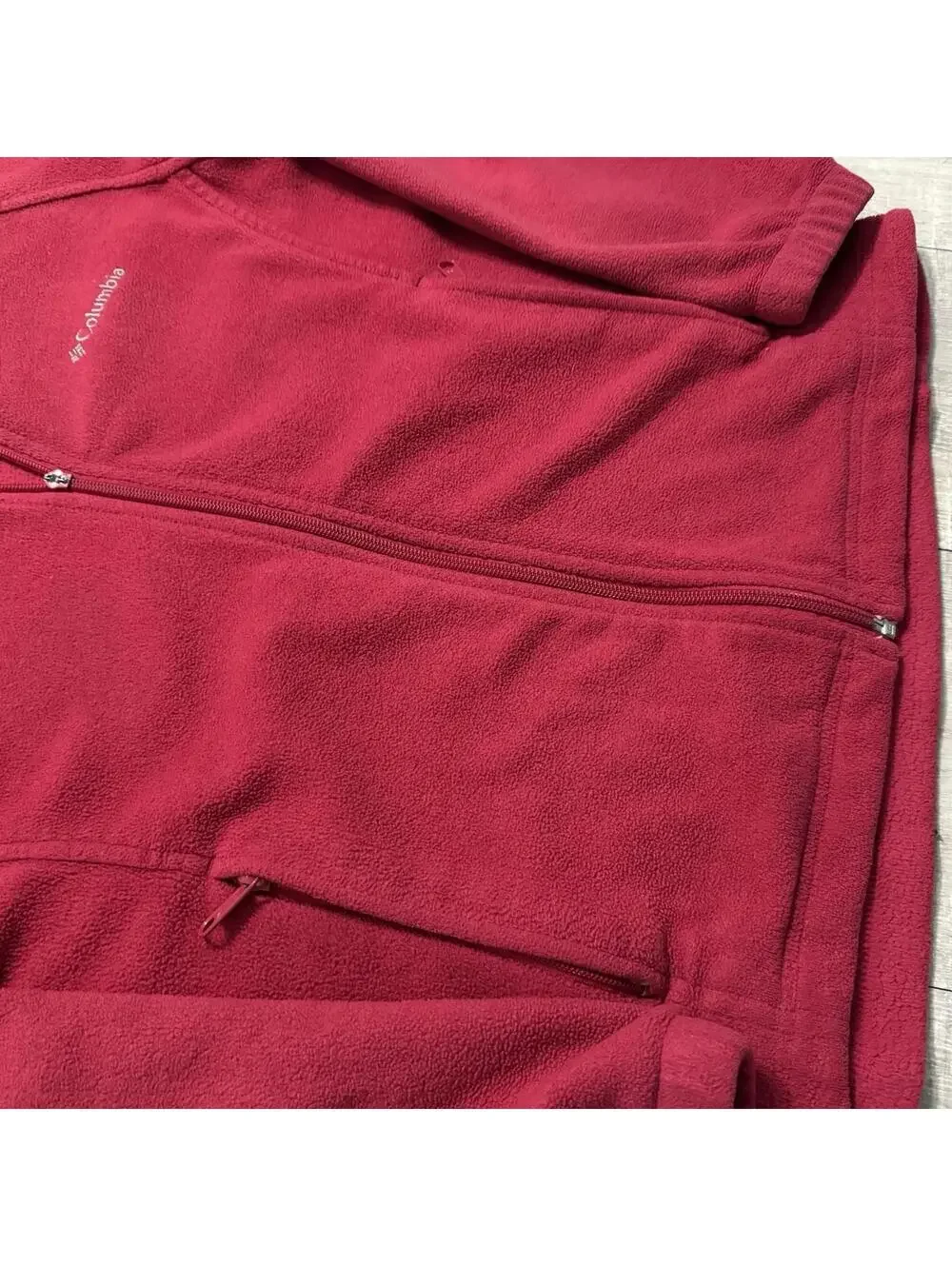 Columbia Benton Springs Full Zip Fleece Jacket Red Pink Womens Medium - Picture 10 of 10